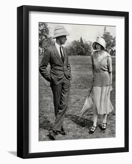 Louis Mountbatten with His Fiancee Edwina Ashley-null-Framed Photographic Print