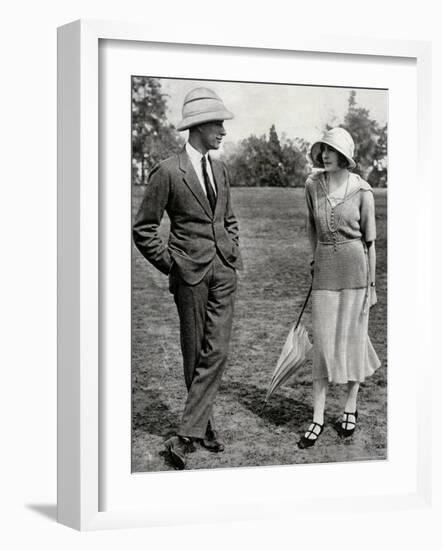 Louis Mountbatten with His Fiancee Edwina Ashley-null-Framed Photographic Print