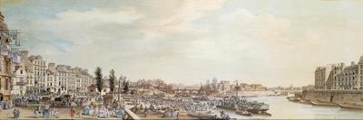 A View of the Grand Trianon, Versailles, with Figures and Vessels on the Canal-Louis-Nicolas de Lespinasse-Giclee Print