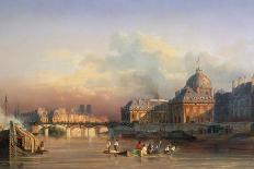 A View of Paris from the Seine-Louis Nicolas Matout-Stretched Canvas