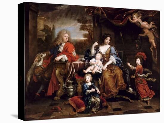 Louis of France, Grand Dauphin (1661-171), with His Family-Pierre Mignard-Stretched Canvas