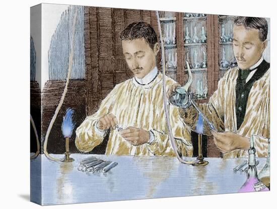 Louis Pasteur (1822-1895). French Chemist and Bacteriologist. Experiment with the Anthrax Vaccine-Prisma Archivo-Stretched Canvas