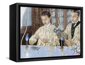 Louis Pasteur (1822-1895). French Chemist and Bacteriologist. Experiment with the Anthrax Vaccine-Prisma Archivo-Framed Stretched Canvas