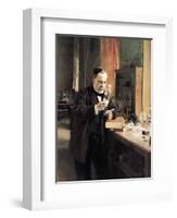 Louis Pasteur (1822-95) in His Laboratory, 1885-Albert Edelfelt-Framed Premium Giclee Print