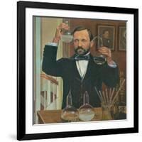 Louis Pasteur French Chemist and Microbiologist, in His Laboratory, Ca. 1880s-null-Framed Art Print