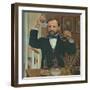 Louis Pasteur French Chemist and Microbiologist, in His Laboratory, Ca. 1880s-null-Framed Art Print