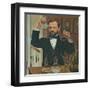 Louis Pasteur French Chemist and Microbiologist, in His Laboratory, Ca. 1880s-null-Framed Art Print