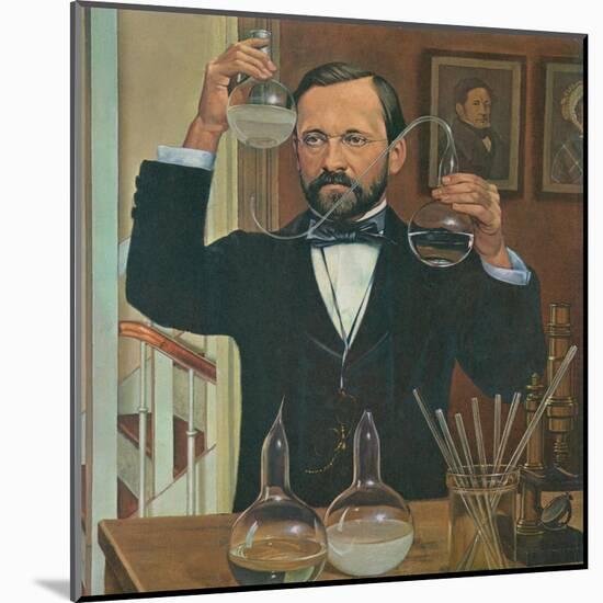 Louis Pasteur French Chemist and Microbiologist, in His Laboratory, Ca. 1880s-null-Mounted Art Print