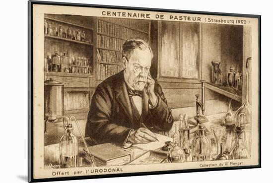 Louis Pasteur French Chemist and Microbiologist in His Laboratory-H. Wagner-Mounted Art Print