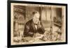 Louis Pasteur French Chemist and Microbiologist in His Laboratory-H. Wagner-Framed Art Print