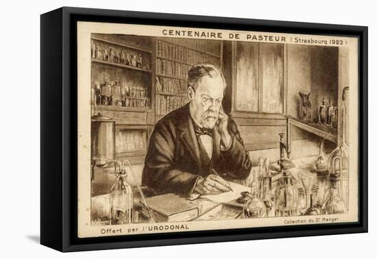 Louis Pasteur French Chemist and Microbiologist in His Laboratory-H. Wagner-Framed Stretched Canvas