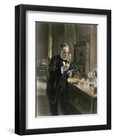 Louis Pasteur in His Laboratory-null-Framed Premium Giclee Print