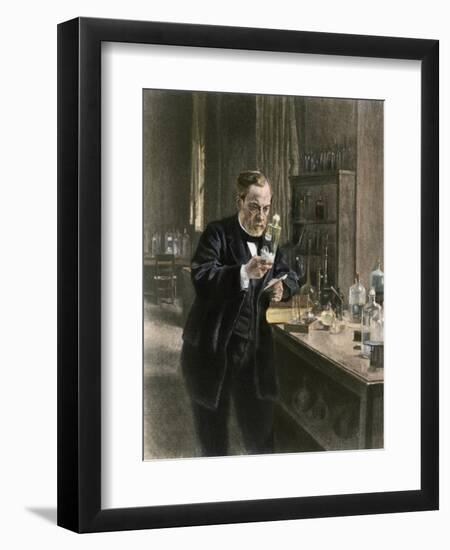 Louis Pasteur in His Laboratory-null-Framed Premium Giclee Print