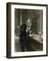 Louis Pasteur in His Laboratory-null-Framed Giclee Print