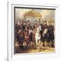 Louis-Philippe and His Sons on Horseback in Front of the Bar of the Chateau De Versailles-Horace Vernet-Framed Art Print