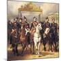 Louis-Philippe and His Sons on Horseback in Front of the Bar of the Chateau De Versailles-Horace Vernet-Mounted Art Print