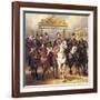 Louis-Philippe and His Sons on Horseback in Front of the Bar of the Chateau De Versailles-Horace Vernet-Framed Art Print