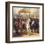 Louis-Philippe and His Sons on Horseback in Front of the Bar of the Chateau De Versailles-Horace Vernet-Framed Art Print