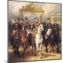 Louis-Philippe and His Sons on Horseback in Front of the Bar of the Chateau De Versailles-Horace Vernet-Mounted Art Print