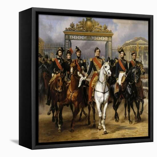 Louis Philippe and His Sons to Horse at This Leave Versailles of Lock, June 10, 1837-Horace Vernet-Framed Stretched Canvas