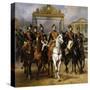 Louis Philippe and His Sons to Horse at This Leave Versailles of Lock, June 10, 1837-Horace Vernet-Stretched Canvas