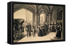 Louis-Philippe's Journey in England, 1844, King Being Received at Windsor Castle, October 8, 1844-Edouard Pingret-Framed Stretched Canvas