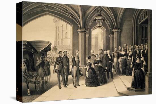 Louis-Philippe's Journey in England, 1844, King Being Received at Windsor Castle, October 8, 1844-Edouard Pingret-Stretched Canvas
