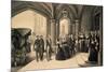 Louis-Philippe's Journey in England, 1844, King Being Received at Windsor Castle, October 8, 1844-Edouard Pingret-Mounted Premium Giclee Print