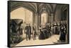 Louis-Philippe's Journey in England, 1844, King Being Received at Windsor Castle, October 8, 1844-Edouard Pingret-Framed Stretched Canvas