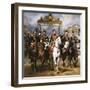 Louis Philippe Und Seine Soehne Zu Pferde Beim Verlassen Von Schloss Versailles-Horace Vernet-Framed Giclee Print