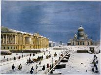 St Isaac's Cathedral and Senate Square, St Petersburg, Russia, 1840S-Louis-Pierre-Alphonse Bichebois-Framed Stretched Canvas