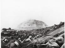 US Marines Advance Up Black Sand Beaches of Iwo Jima to Engage Japanese Troops-Louis R. Lowery-Photographic Print