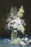 Lilac and Summer Flowers in a Glass Vase-Louis-Remy Matifas-Framed Stretched Canvas