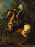 King August III, of Poland as Prince on Horse, C. 1718-Louis Silvestre-Stretched Canvas