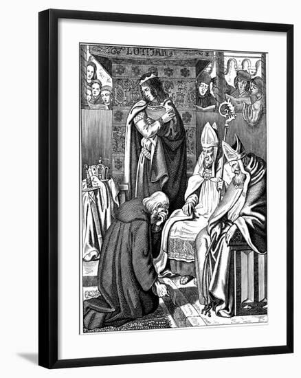 Louis the Pious Making Penance at Attigny in 822, 1840-Johann Jakob Kirchhoff-Framed Giclee Print