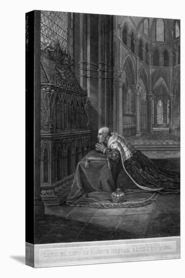 Louis VII, King of France before Becket's Tomb, Canterbury Cathedral, 12th Century-W Sharp-Stretched Canvas