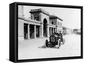 Louis Wagner Driving a Fiat, Coppa Fiorio Motor Race, Bologna, Italy, 1908-null-Framed Stretched Canvas