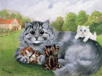 A Cat with her Kittens-Louis Wain-Giclee Print