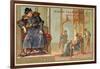 Louis XI of France Being Presented with the First Bible Printed in France-null-Framed Giclee Print