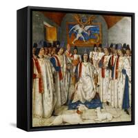 Louis Xi Presiding Over a Meeting of the Order Os Saint Michel-Jean Fouquet-Framed Stretched Canvas