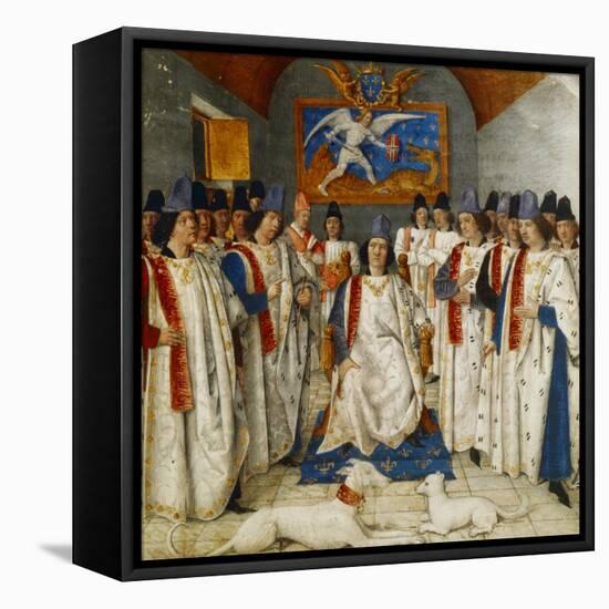 Louis Xi Presiding Over a Meeting of the Order Os Saint Michel-Jean Fouquet-Framed Stretched Canvas