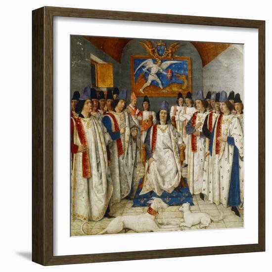 Louis Xi Presiding Over a Meeting of the Order Os Saint Michel-Jean Fouquet-Framed Giclee Print