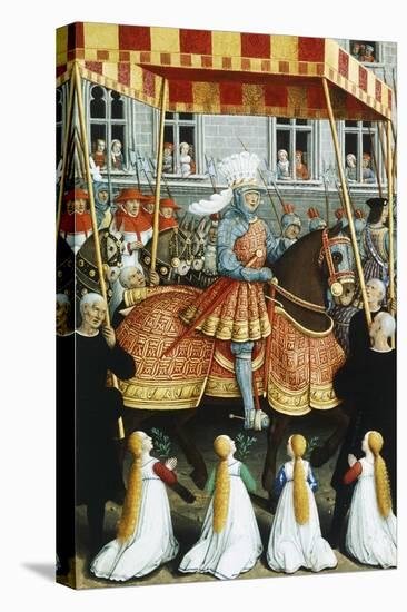 Louis XII Entering Genoa, Miniature from the Voyage to Genoa-null-Stretched Canvas