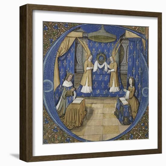 Louis XII et Anne de Bretagne en prière-null-Framed Giclee Print