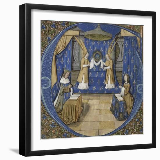Louis XII et Anne de Bretagne en prière-null-Framed Giclee Print