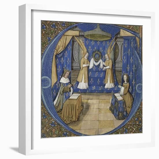 Louis XII et Anne de Bretagne en prière-null-Framed Giclee Print