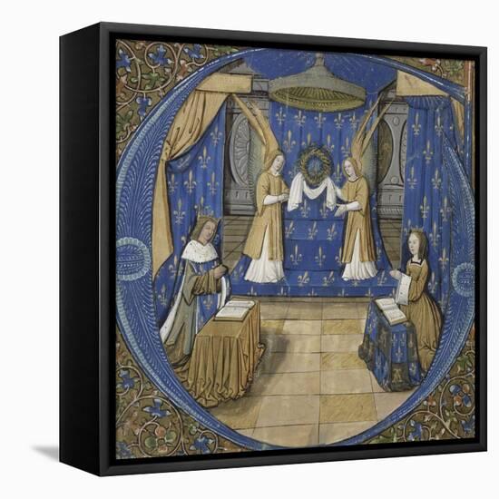 Louis XII et Anne de Bretagne en prière-null-Framed Stretched Canvas