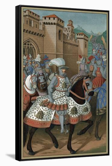 Louis XII, King of France, Riding Out with His Army to Chastise the City of Genoa, 24 April 1507-Jean Marot-Framed Stretched Canvas