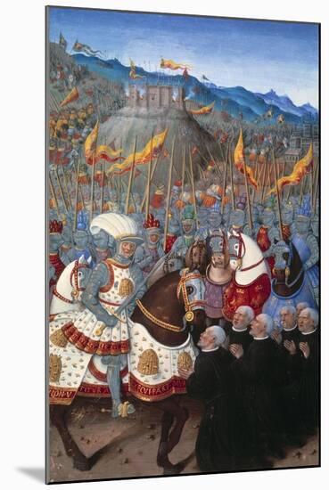 Louis XII Receive Six Genosese Burghers - by Jean Bourdichon-null-Mounted Giclee Print