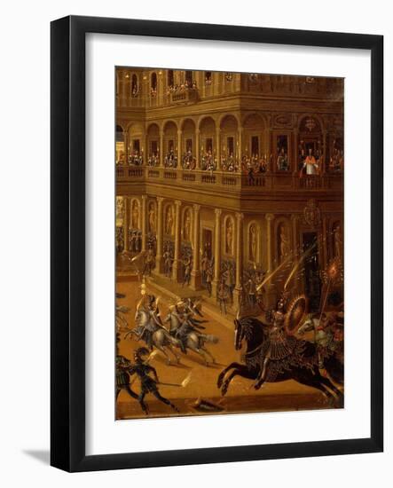 Louis XIII on Horseback and Cardinal Richelieu on Balcony, Detail from Part of Four Elements-null-Framed Giclee Print